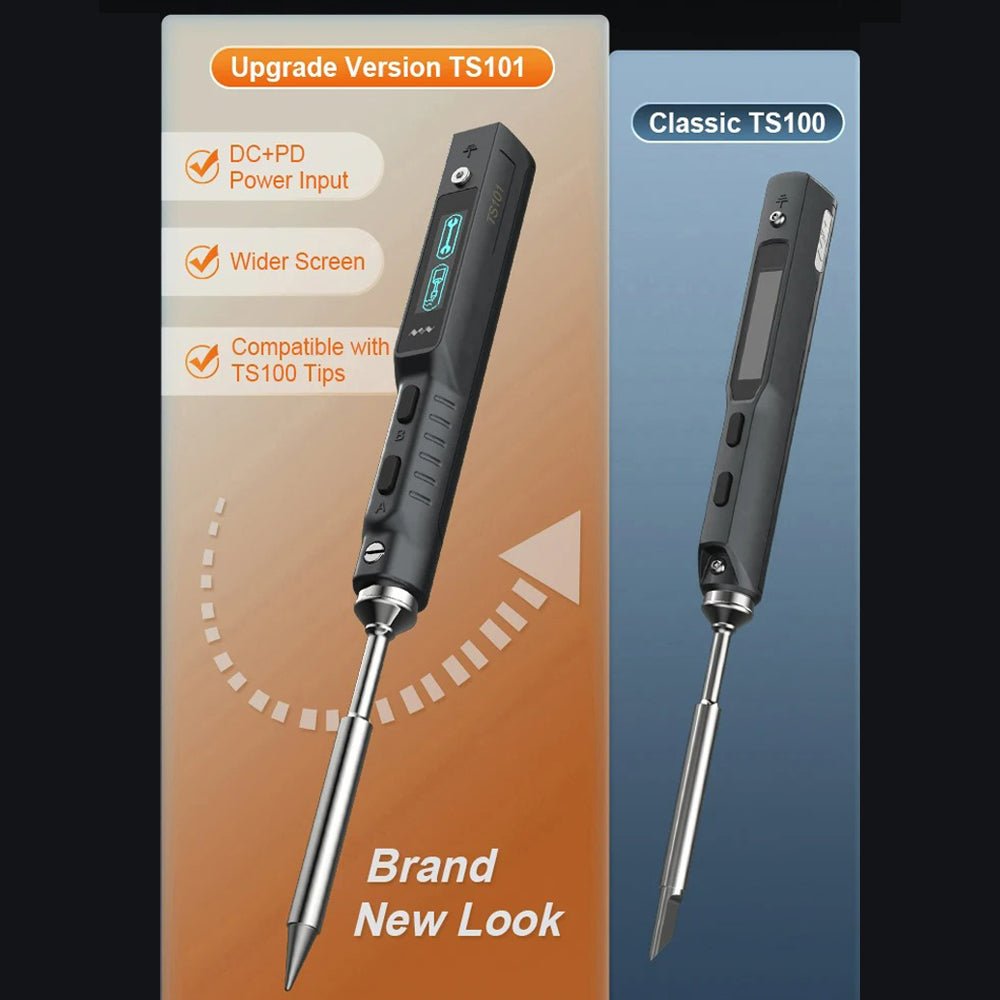 TS101 Smart soldering iron with OLED display & USB-C (includes B2 tip) | Miniware