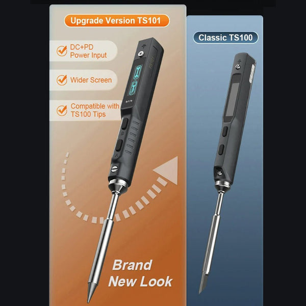 TS101 Smart soldering iron with OLED display & USB-C (includes TS-BC2 tip) | Miniware