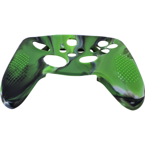 Skin grip cover for Xbox Series X controller soft silicone rubber with ribbed handle - Camo Green | ZedLabz