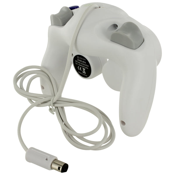 Wired controller for Nintendo GameCube GC vibration gamepad with turbo function - White | ZedLabz