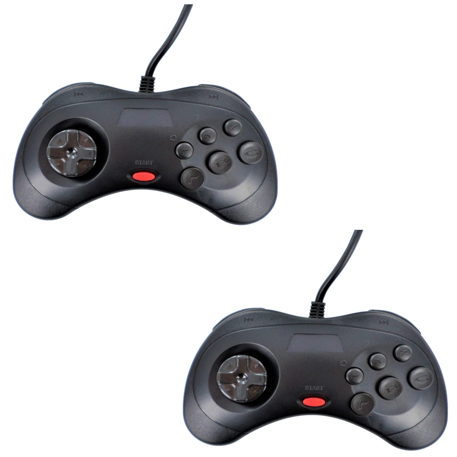 Wired controller for Sega Saturn compatible replacement with 1.8m cable - 2 pack black | ZedLabz