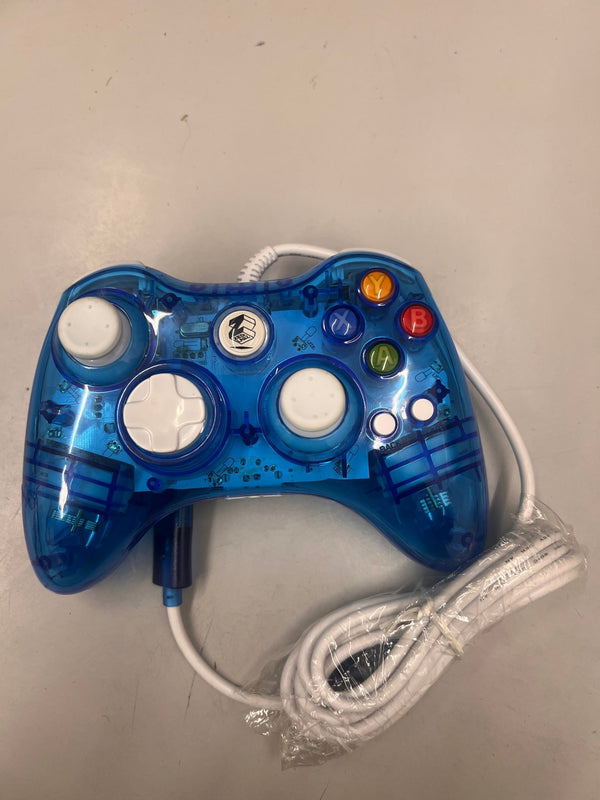 Wired controller for Xbox 360 clear blue unboxed clearance | ZedLabz - 1