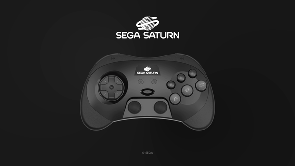 Wireless 2.4G pro controller for Sega Saturn, PC, & Mac officially licensed - Black | Retro-Bit