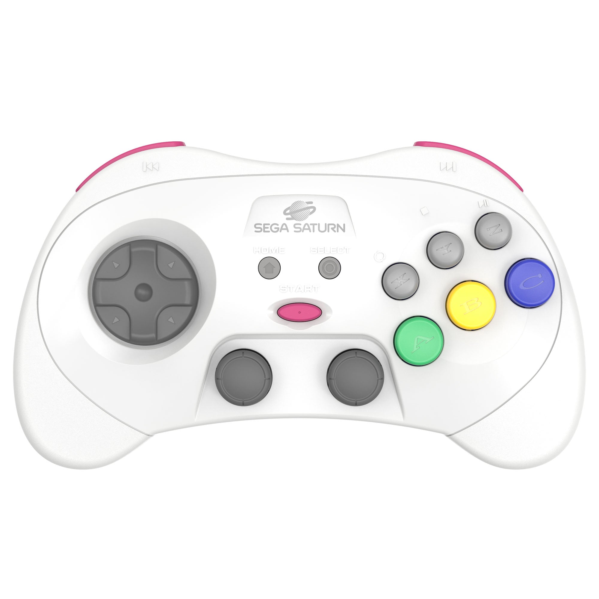 Wireless 2.4G pro controller for Sega Saturn, PC, & Mac officially licensed - White | Retro-Bit