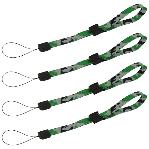 Wrist strap for handheld games consoles, cameras & mobiles adjustable – 4 pack Grey & Green Camouflage | ZedLabz