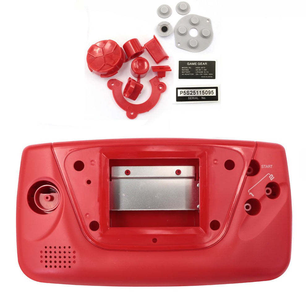 Housing shell kit for Sega Game Gear inc buttons & membranes - Red | Hispeedido