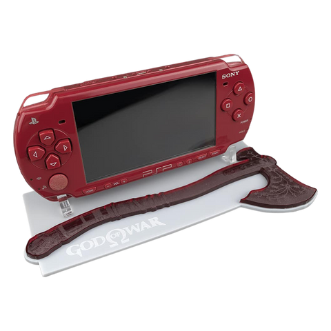 Display stand for Sony PSP 2000 3000 handheld console - God of War Edition Grey/Red | Rose Colored Gaming