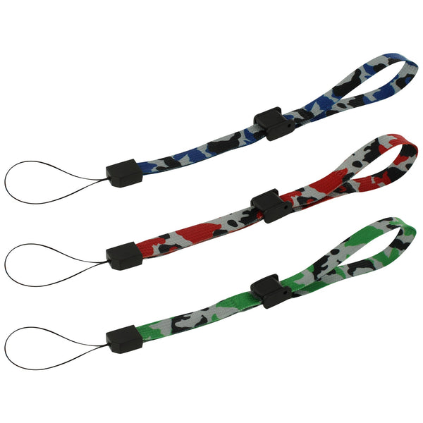 ZedLabz adjustable wrist strap for handheld games consoles, cameras & mobiles – 3pk Camouflage
