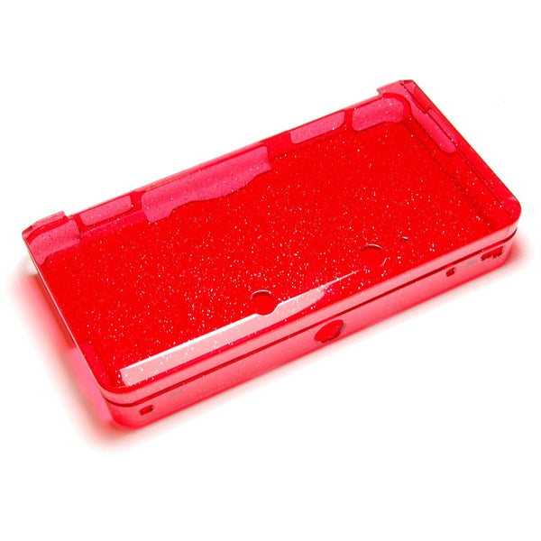 ZedLabz glitter crystal case for Nintendo 3DS (old 2012 model) - Protective hard armor cover shell - red