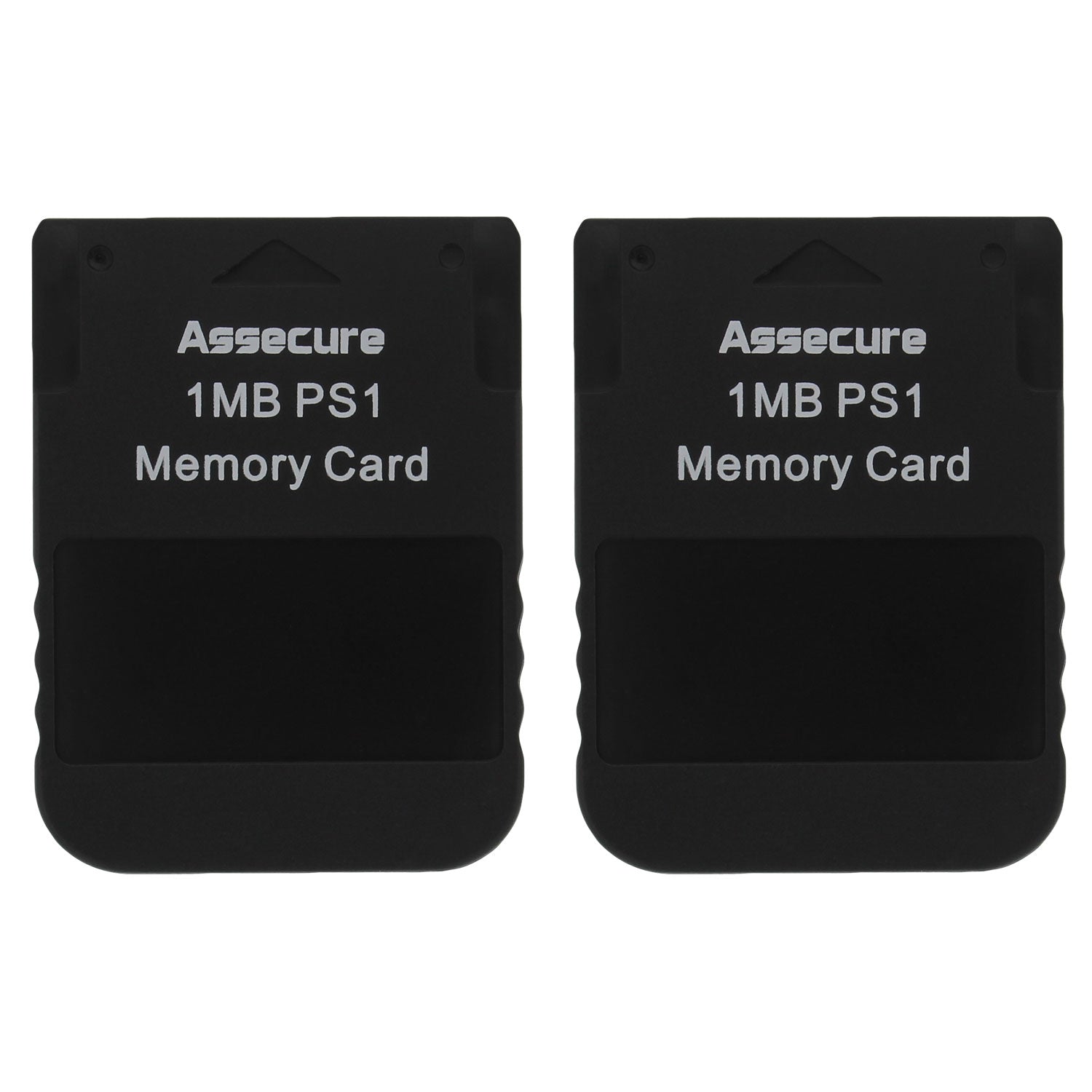 1MB memory card for Sony PS1 15 blocks - 2 pack black | ZedLabz