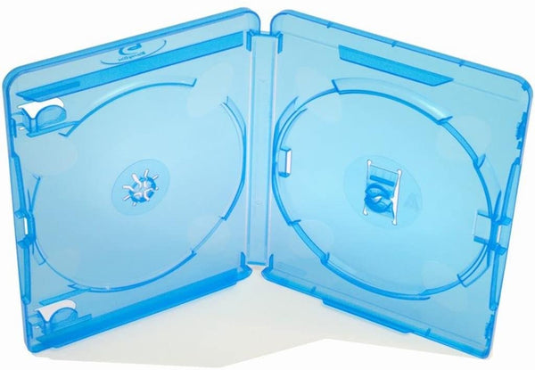 ZedLabz replacement 15mm spine Blu ray retail case for 2 discs - 2 pack blue