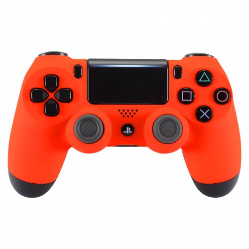 ZedLabz replacement soft touch front housing face plate for Sony PS4 Pro JDM-040 controllers - neon orange