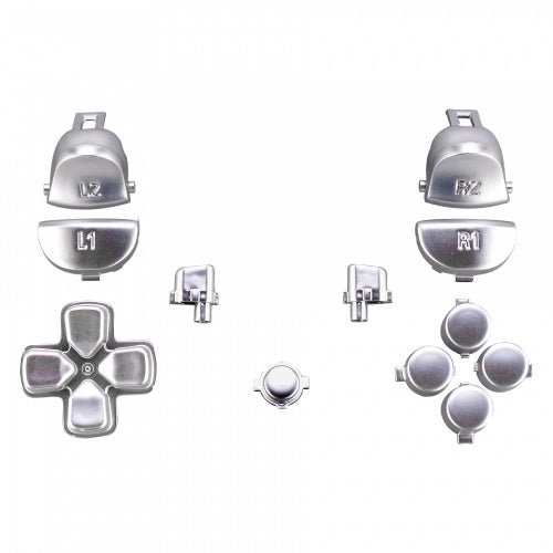 ZedLabz replacement trigger, action, d-pad & option / share button set mod kit for Sony PS4 Pro JDM-040 controllers - silver