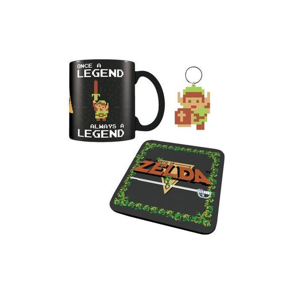 The Legend of Zelda retro mug, coaster and keychain gift set | Pyramid