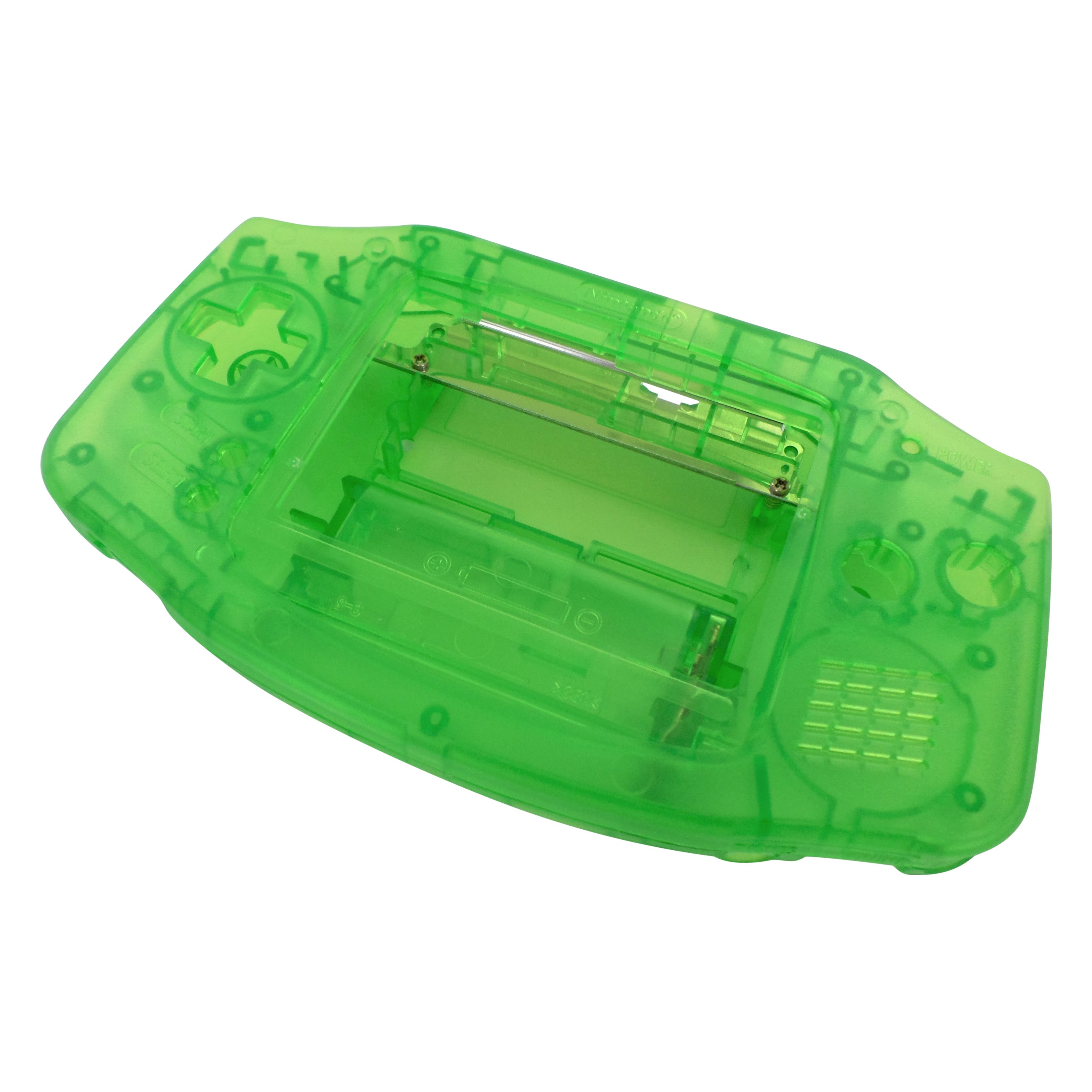 Modified housing front & back shell for IPS LCD screen Nintendo Game Boy Advance replacement - Transparent Green | Funnyplaying