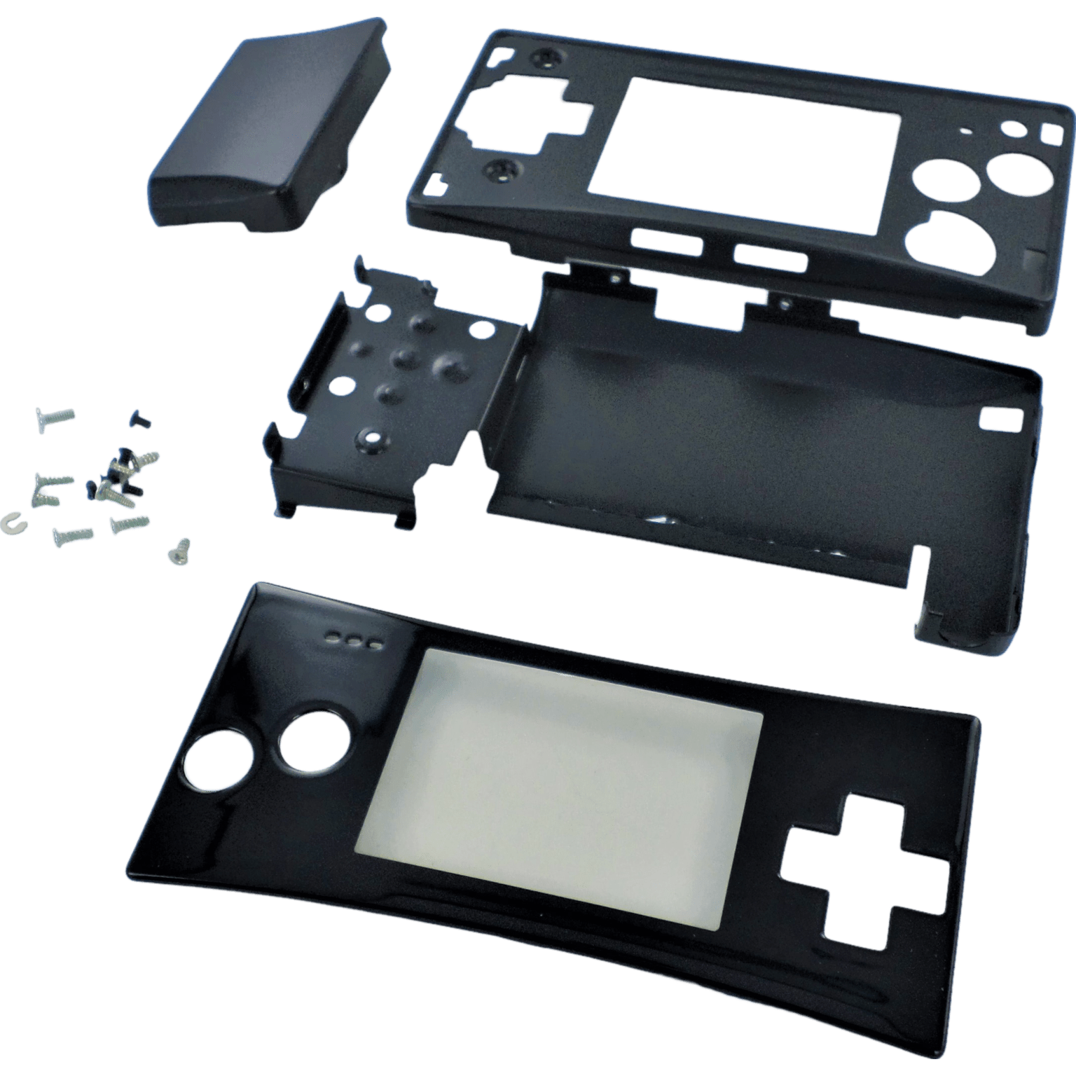 Full housing shell for Nintendo Game Boy Micro console replacement mod kit - Black | ZedLabz