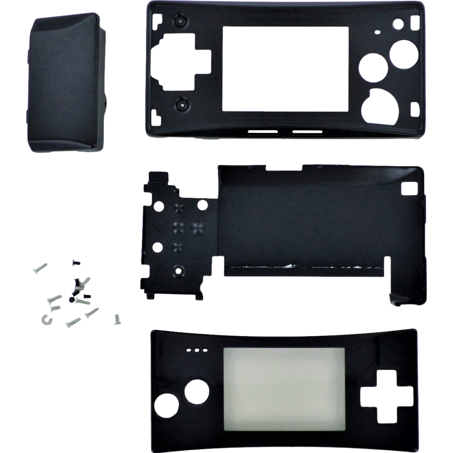Full housing shell for Nintendo Game Boy Micro console replacement mod kit - Black | ZedLabz