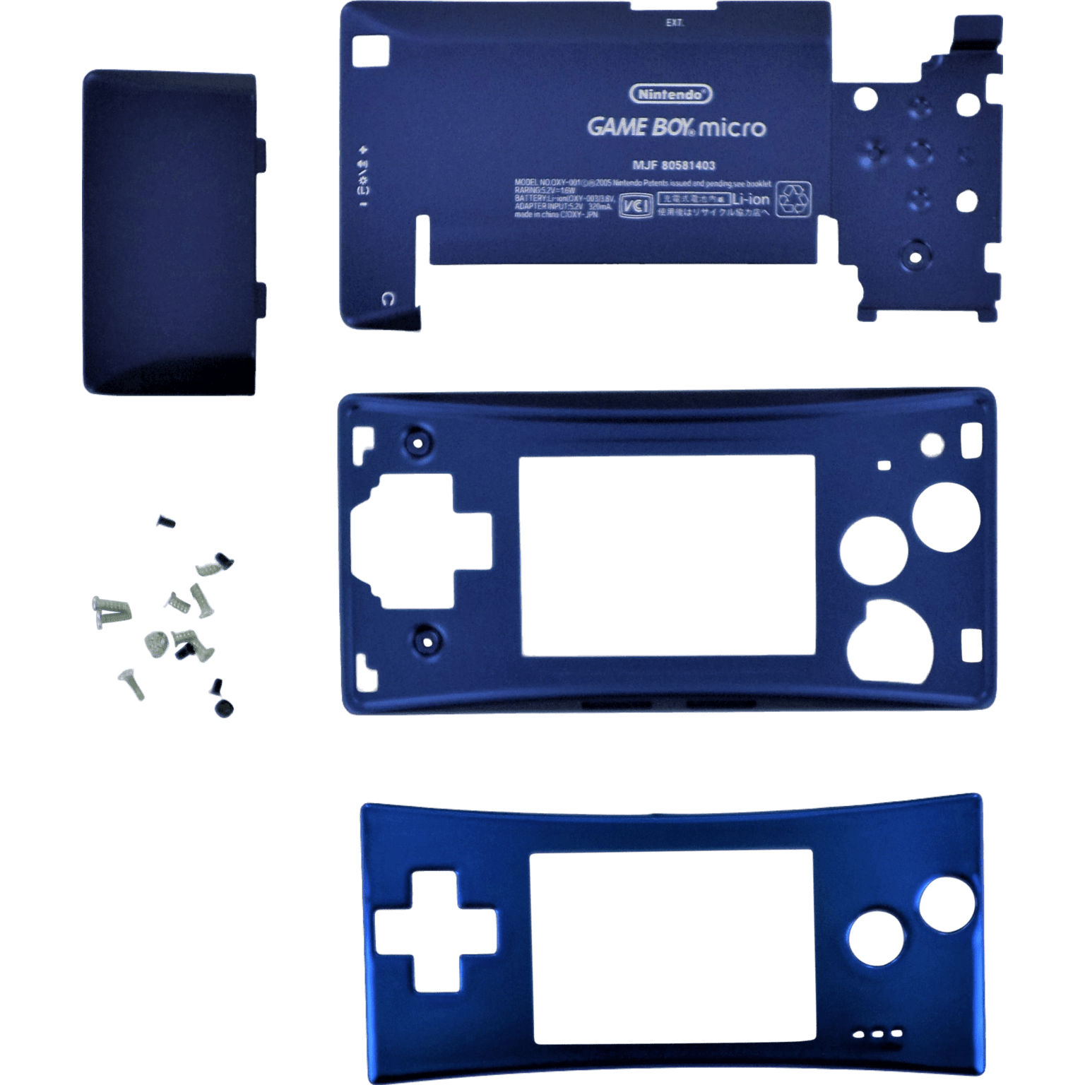 Full housing shell for Nintendo Game Boy Micro console replacement mod kit - Chrome Blue | ZedLabz