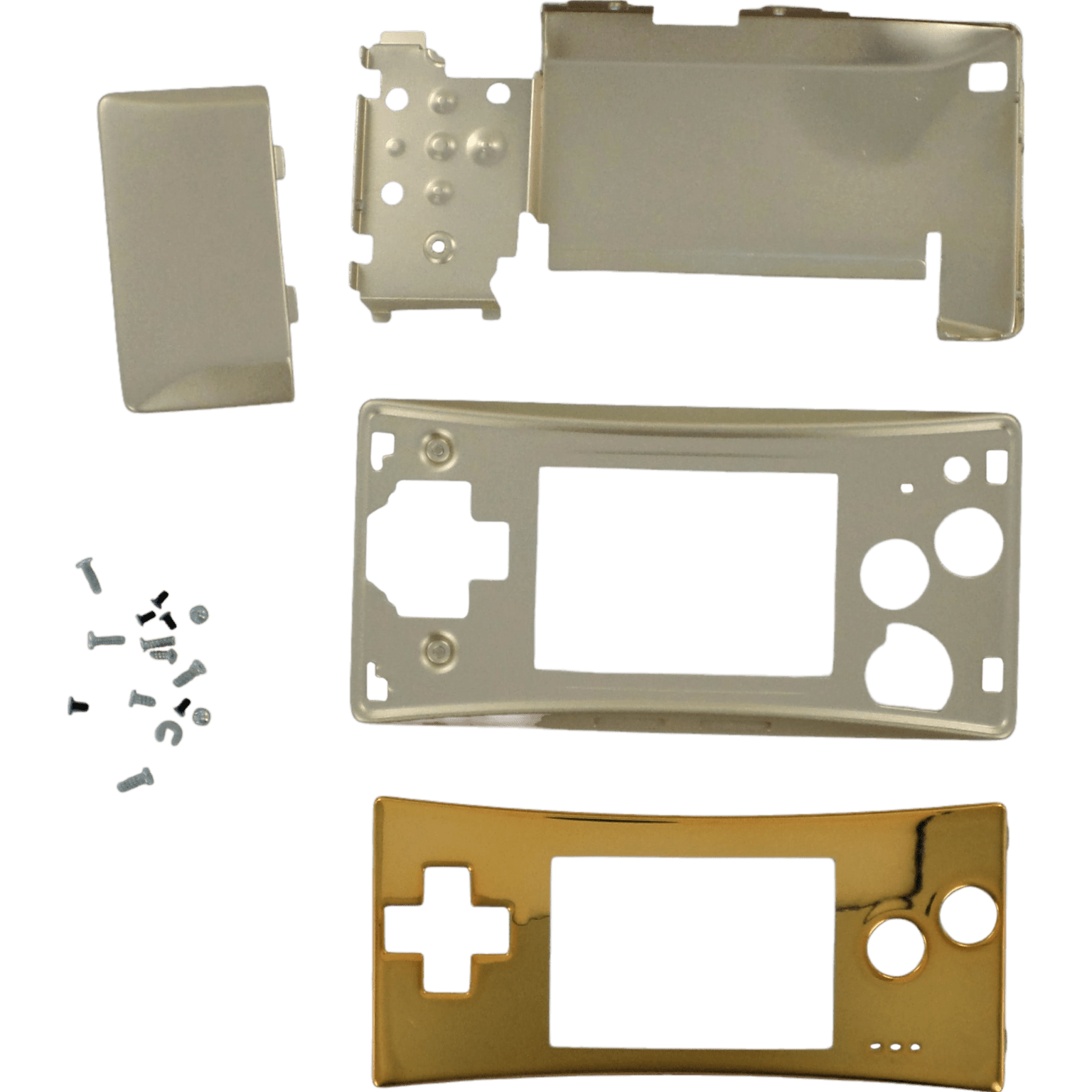 Full housing shell for Nintendo Game Boy Micro console replacement mod kit - Chrome Gold | ZedLabz