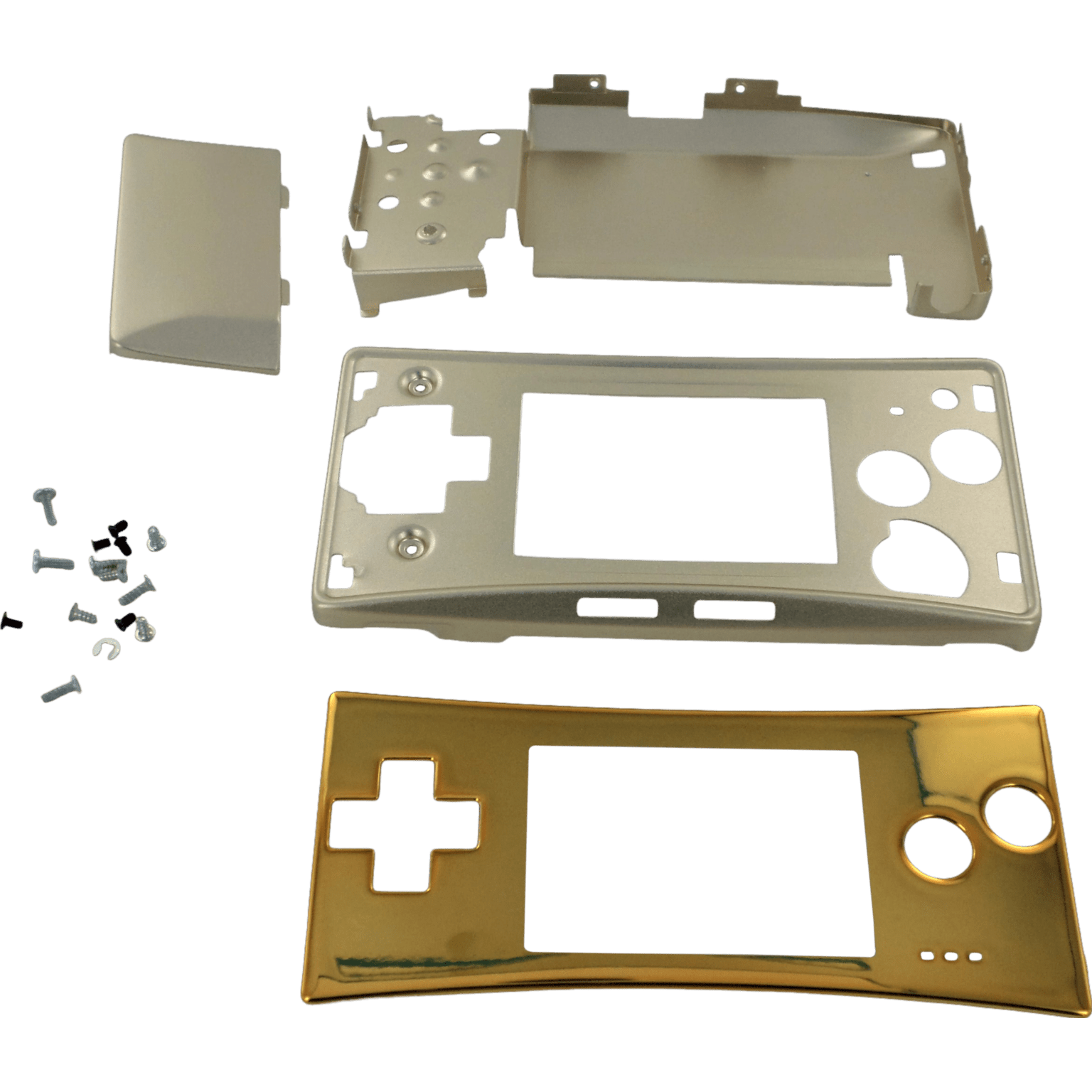 Full housing shell for Nintendo Game Boy Micro console replacement mod kit - Chrome Gold | ZedLabz