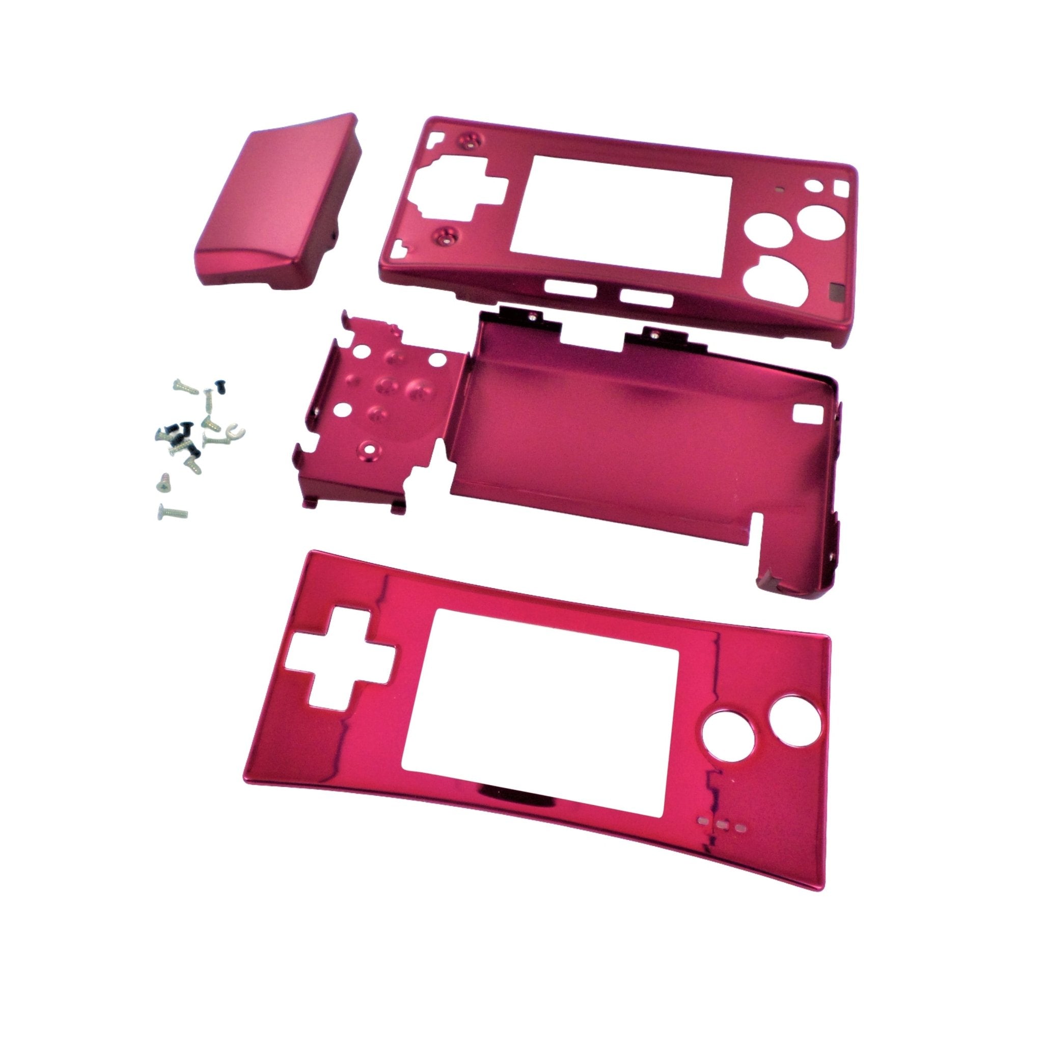 Full housing shell for Nintendo Game Boy Micro console replacement mod kit - Chrome Red | ZedLabz