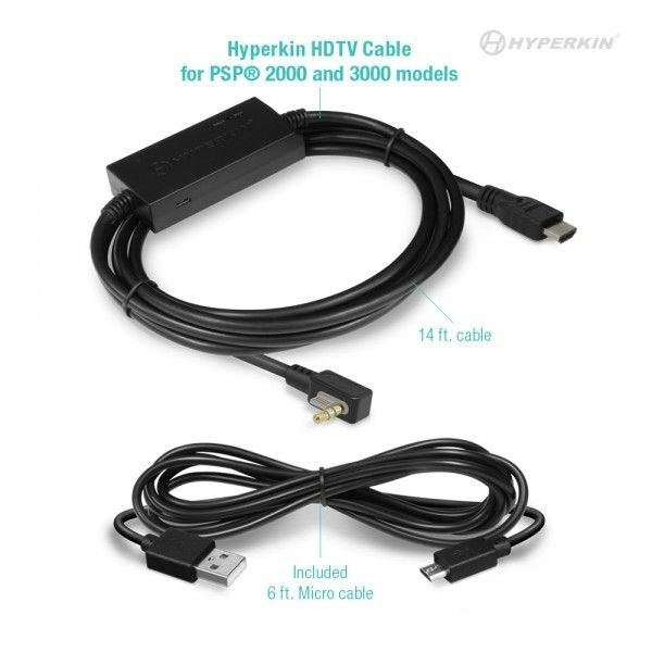 HDMI Adapter HDTV cable for Sony PSP 2000 & 3000 handheld 720p Zoom function USB powered | Hyperkin