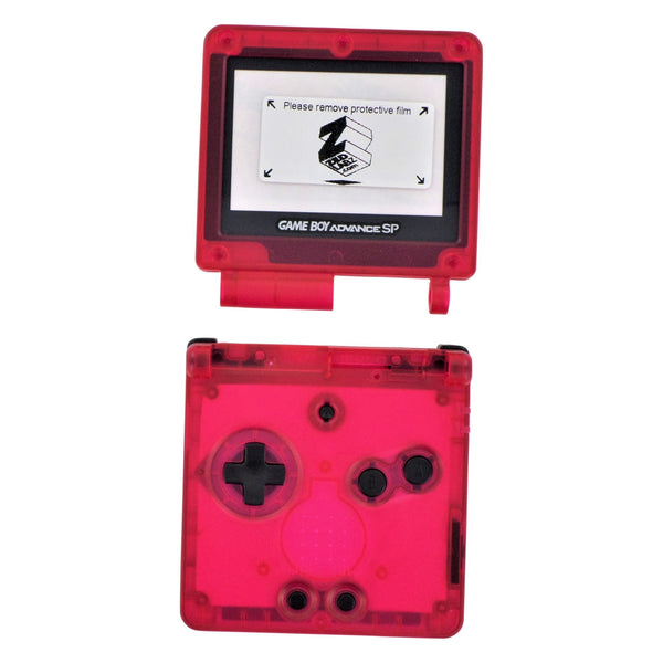 Housing shell kit for Nintendo Game Boy Advance SP GBA handheld console replacement - Clear Berry Red | ZedLabz