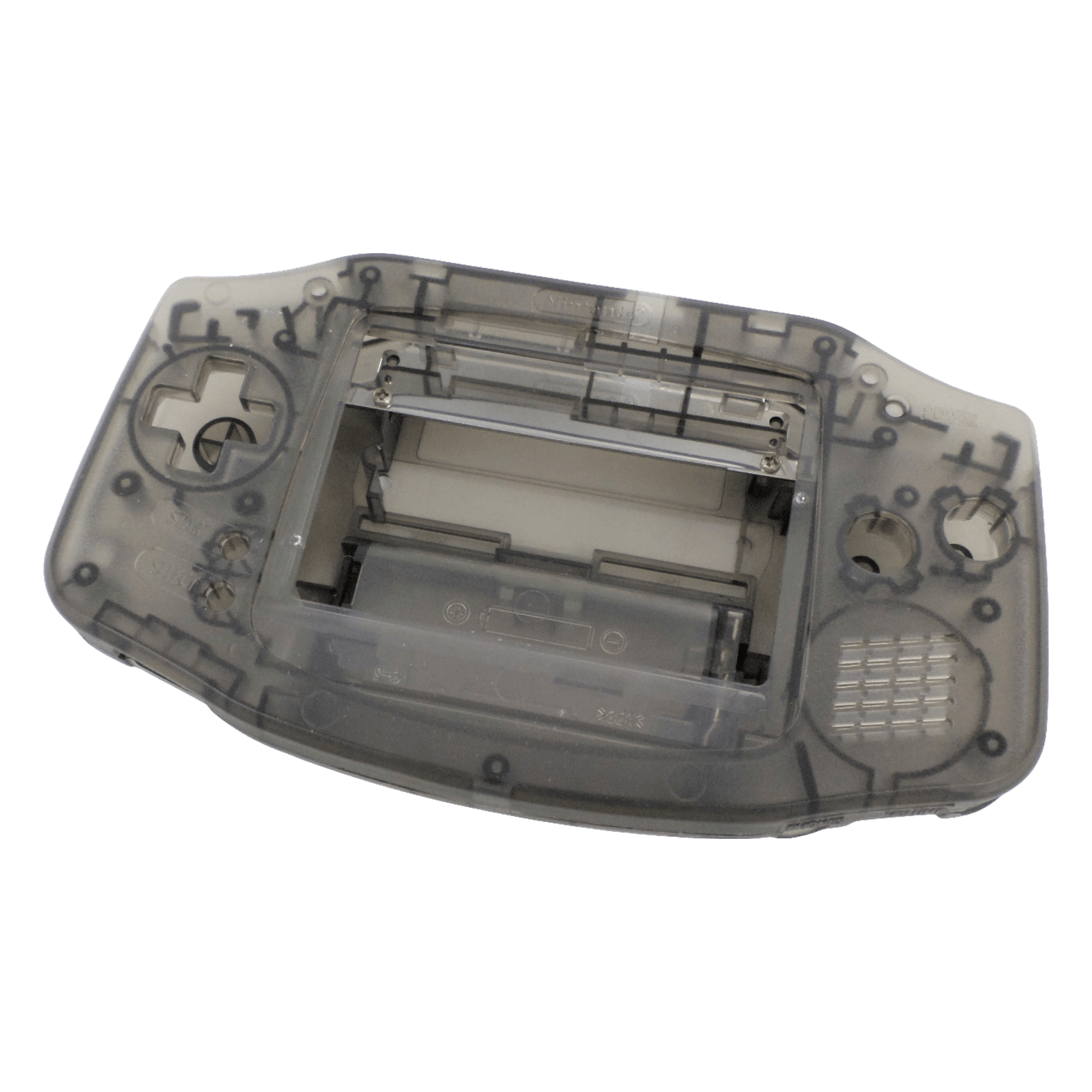 Modified housing front & back shell for IPS LCD Screen Nintendo Game Boy Advance console replacement - Transparent Black | Funnyplaying - 1