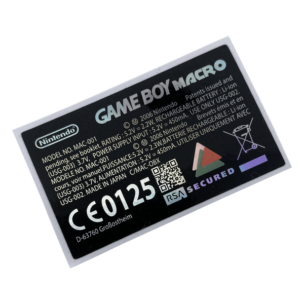 Novelty reproduction holographic model sticker for Game Boy Macro handheld console mod | Obirux