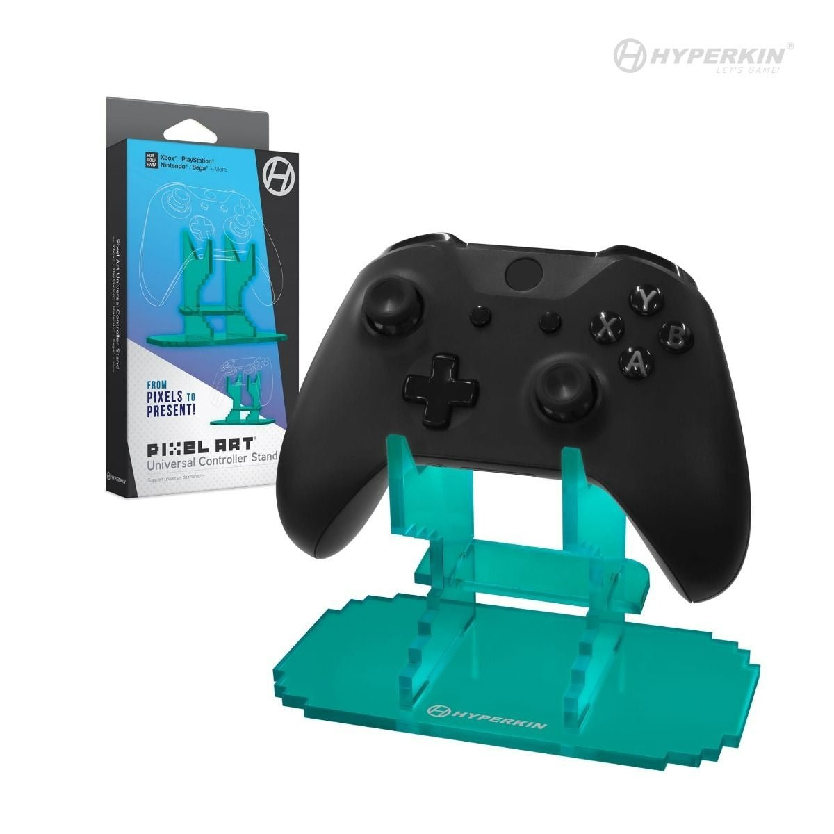 Pixel Art universal acrylic controller stand for Xbox, Playstation, Nintendo - Green | Hyperkin