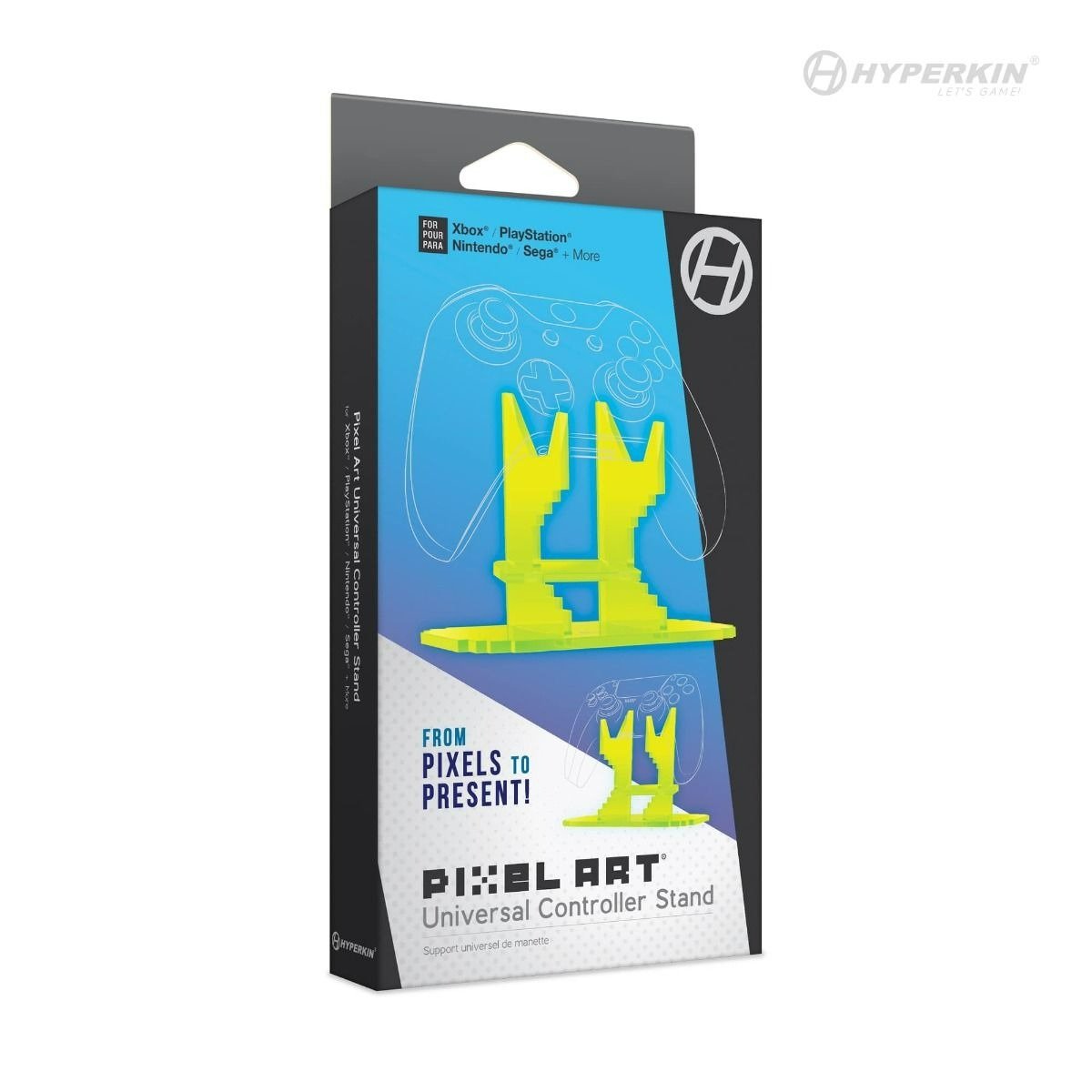 Pixel Art universal acrylic controller stand for Xbox, Playstation, Nintendo - Yellow | Hyperkin