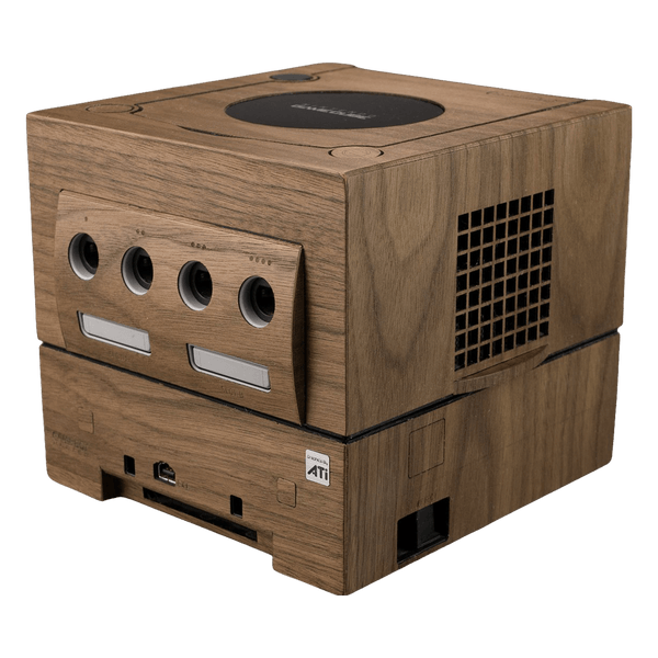 Real wood veneer kit for Nintendo GameCube console and Player | Rose Colored Gaming