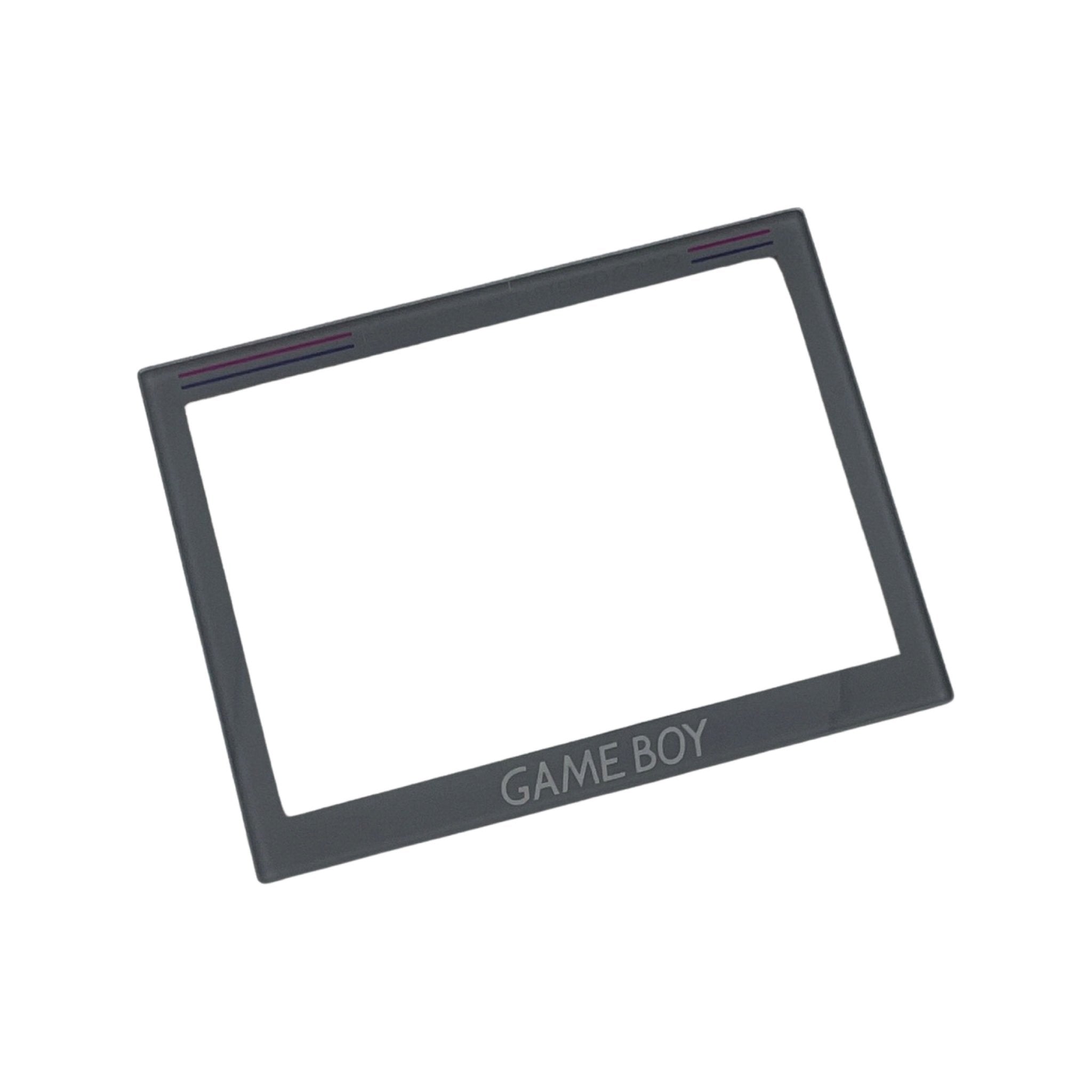 Screen lens GLASS for Game Boy Macro console & Holographic reproduction sticker - Grey DMG style | Obirux