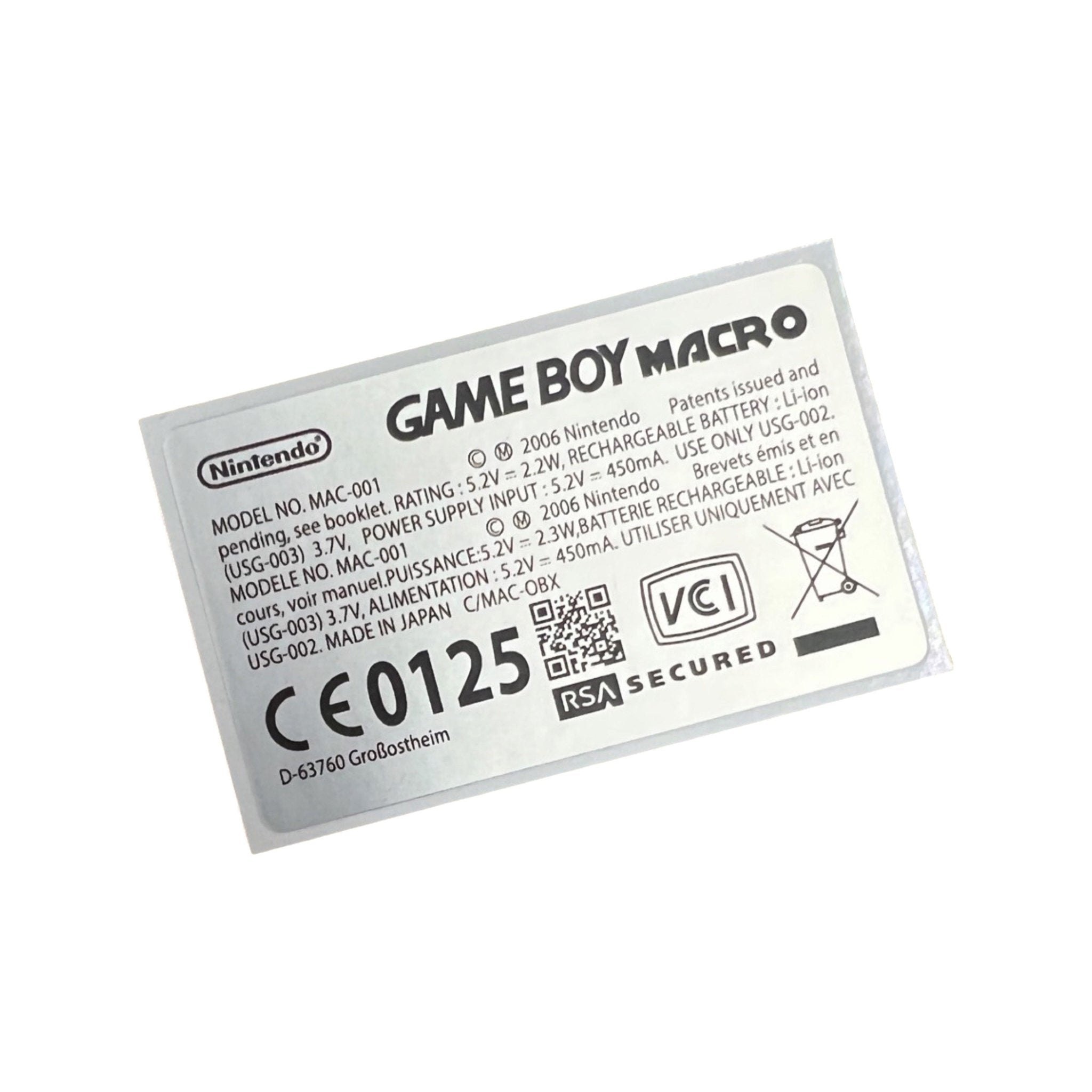 Screen lens GLASS for Game Boy Macro console & Holographic reproduction sticker - Grey DMG style | Obirux