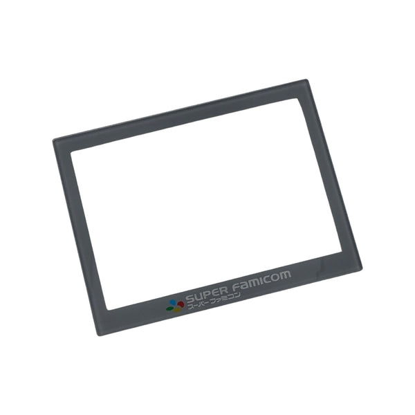 Screen lens GLASS for Game Boy Macro console & Holographic reproduction sticker - Grey Famicom style | Obirux