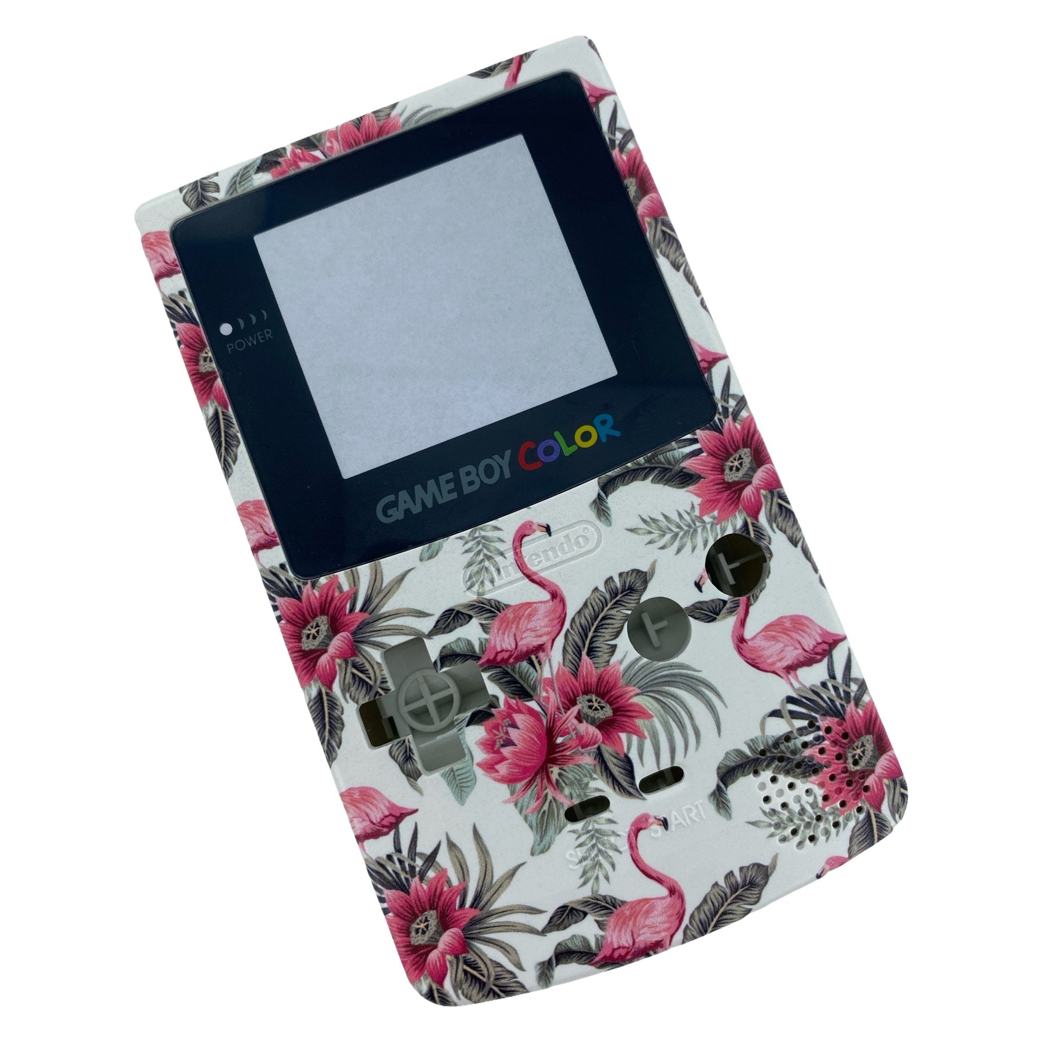 Tropical Flamingo housing shell for Nintendo Game Boy Color - UV printed front & white back | ZedLabz - 1