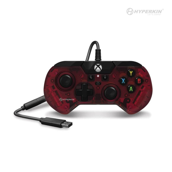 X91 retro style wired controller gamepad for Microsoft Xbox Series X/ Xbox Series S/ Xbox One/ Windows 10/11 PC - Clear red | Hyperkin