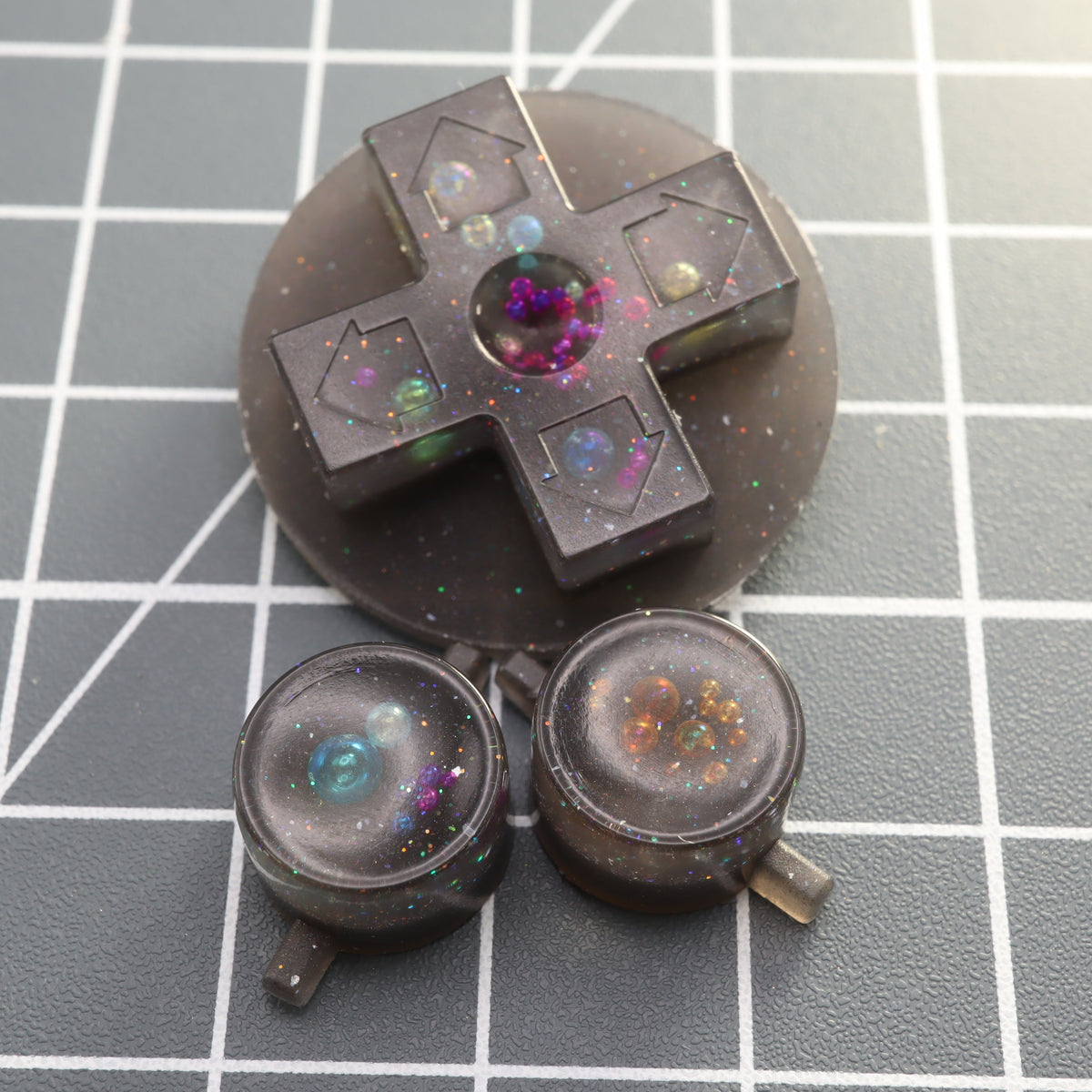 Hand cast custom resin buttons for Nintendo NES controller NES-004 (also fits Game Boy DMG-01) - Solar System | Lab Fifteen Co