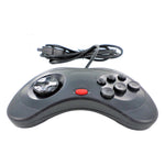 Wired controller for Sega Saturn compatible replacement with 1.8m cord - black | ZedLabz
