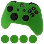 ZedLabz silicone rubber skin grip cover & thumb grip pack for Xbox One controller - green