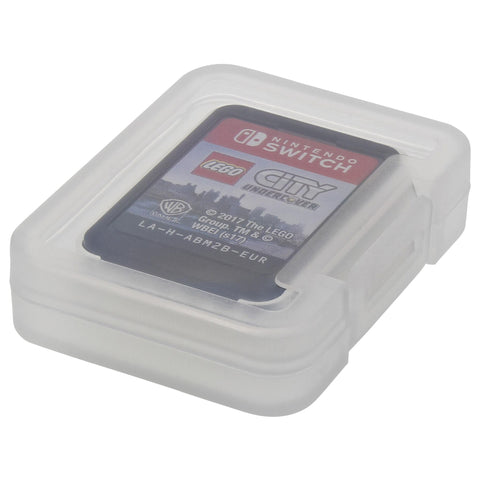 Single tough storage cases for Nintendo Switch game cartridges with micro SD memory card slot - 6 pack clear | ZedLabz