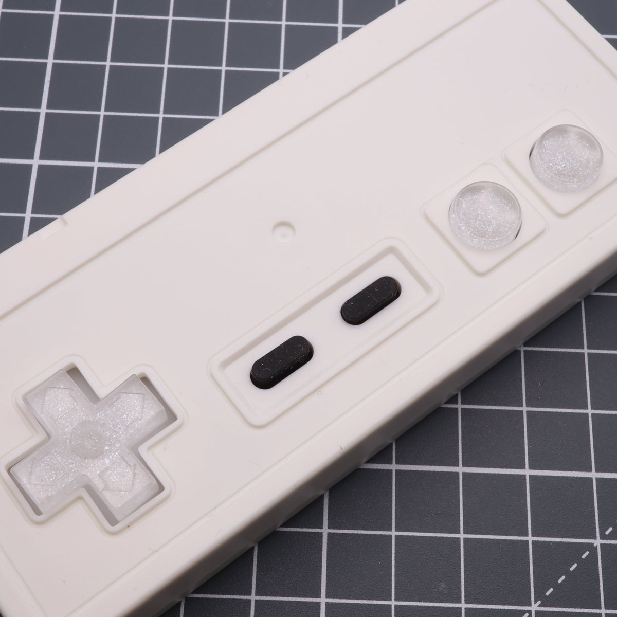Hand cast custom resin buttons for Nintendo NES controller NES-004 (also fits Game Boy DMG-01) - Pearl White | Lab Fifteen Co