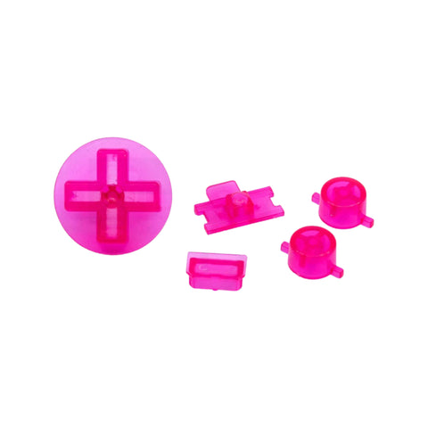 Button set for Nintendo Game Boy DMG-01 original console - Clear Pink | Retro Modding