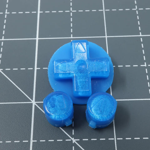 Hand cast custom resin buttons for Nintendo Game Boy Advance - Blueberry Candy | Lab Fifteen Co