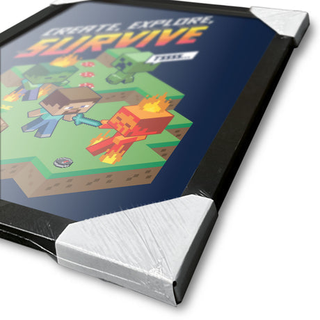 Minecraft create explore survive framed collector print 30 x 40cm | Pyramid