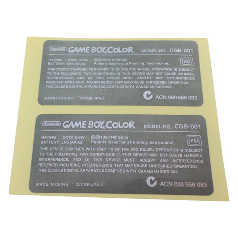 Sticker for Game Boy Color Nintendo reproduction model label - Grey | ZedLabz