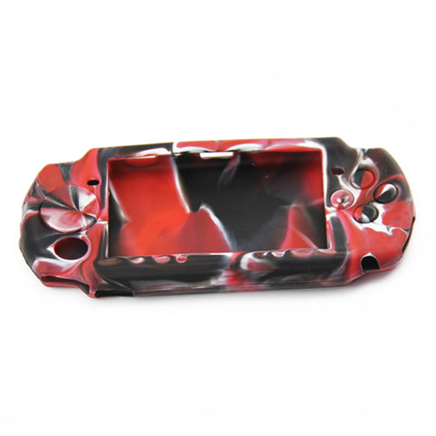 Protective cover for PSP 3000 Sony console silicone skin rubber case - Red & Black Camo | ZedLabz