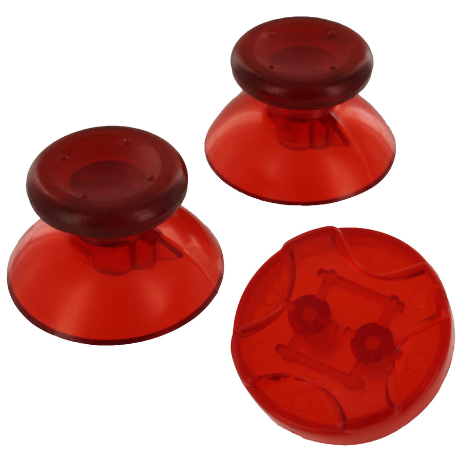 ZedLabz concave analog thumbsticks & D Pad mod kit for Microsoft Xbox 360 - transparent red