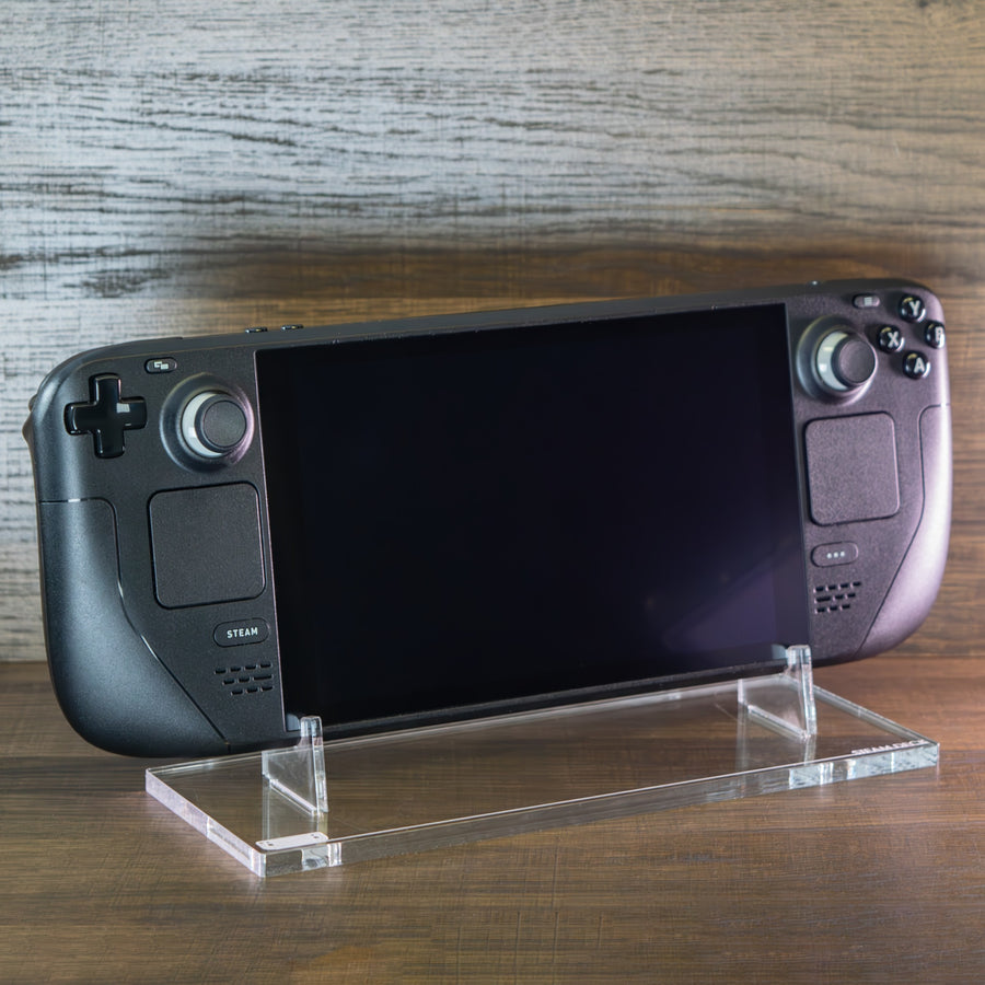 Display stand for Valve Steam Deck handheld console - Crystal Clear | Rose Colored Gaming