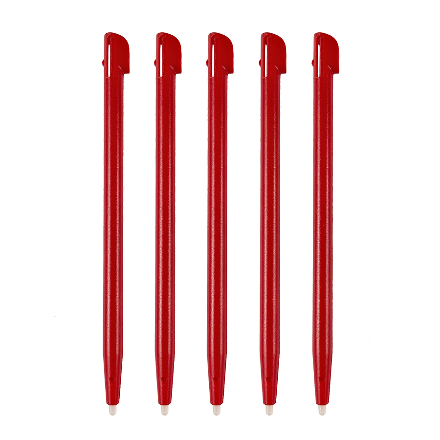 Stylus for DSi XL LL Nintendo console slot in touch pen compatible replacement - 5 pack red | ZedLabz